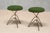 Italian Modern Sculptural Tripod Brass Stools in Green Bouclé, 1950s, Set of 2 For Sale - Image 11 of 11