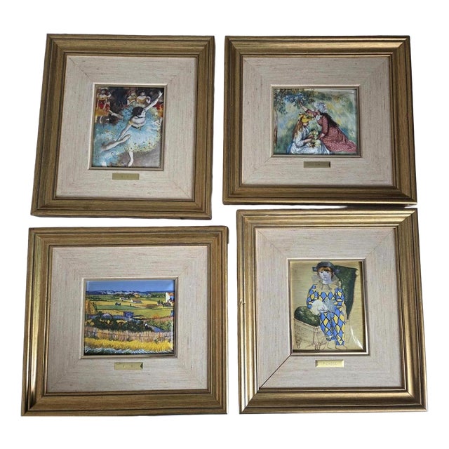Enamel Miniatures after Degas, Picasso, Van Gogh and Renoir, 1980s, Set of 4 For Sale