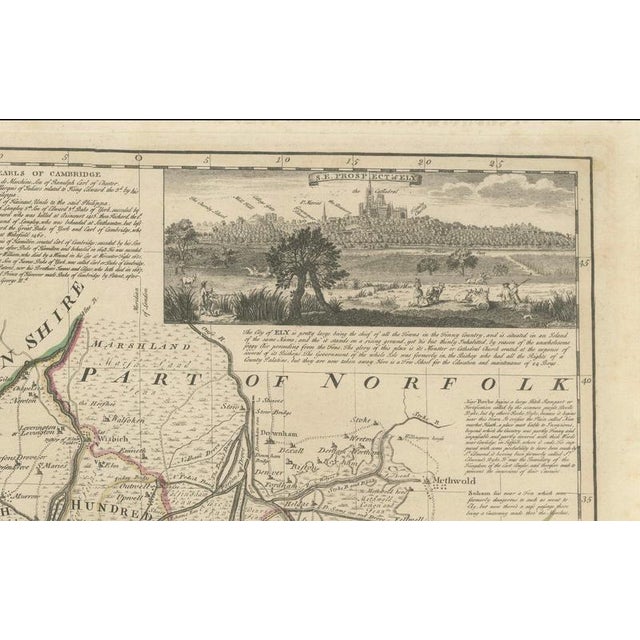 Large Antique Map of Cambridgeshire by Emanuel Bowen, 1760 For Sale - Image 6 of 11