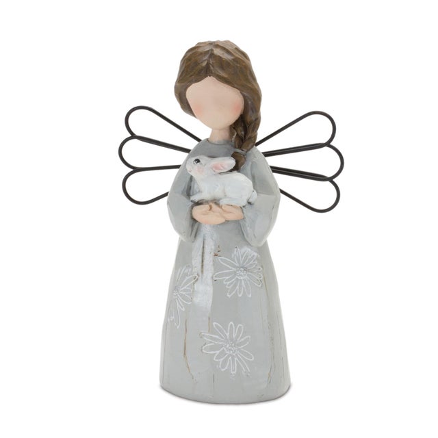 Floral Etched Angel Figurine (Set of 3) For Sale In Chicago - Image 6 of 6