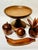 Mid-Century Modern Mid Century MCM Wooden Fruit and Pedestal Bowl. Monkey Pod Fruit, Wood Centerpiece For Sale - Image 3 of 9