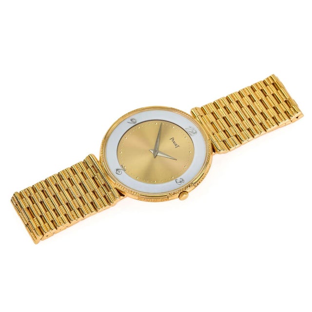 Contemporary Piaget 2642 18k Gold Ultra-Thin Manual 2-Tone Dial 31mm Watch For Sale - Image 3 of 13