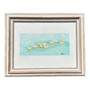 Contemporary Original Photo Print on Canvas of Shore Birds on Beach