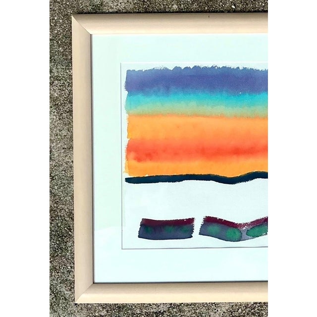 Framed Abstract Joe Orffeo Watercolor Painting For Sale - Image 11 of 12