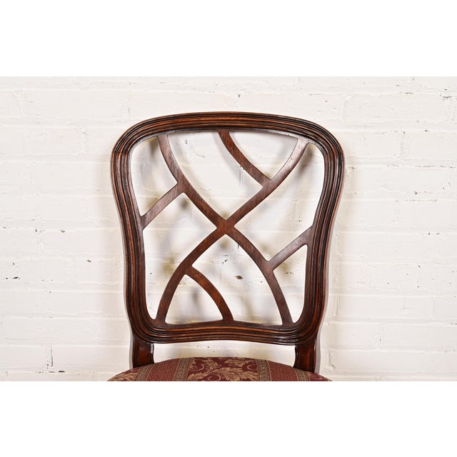Kindel Furniture Federal Carved Mahogany Side Chairs or Dining Chairs, Pair For Sale In South Bend - Image 6 of 11