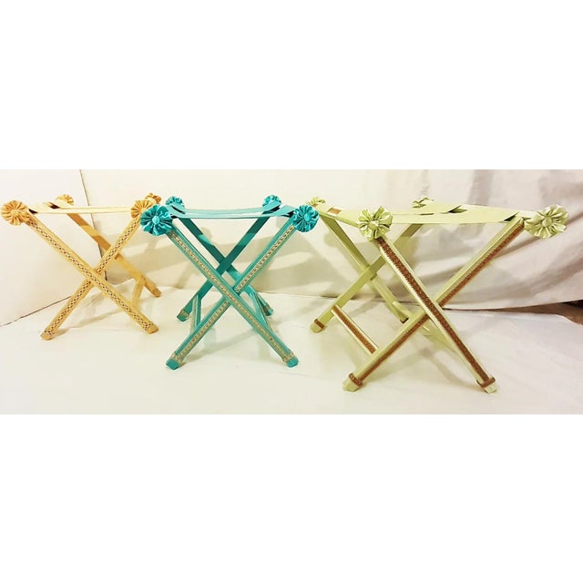 Italian Green Cavvalletto Decorative Luggage Rack For Sale - Image 3 of 10