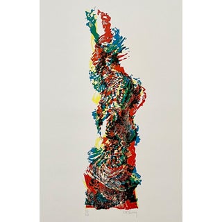 Pol Bury, Architecture Kinetic Statue of Liberty Op Art Screen Print Lithograph Pol Bury, 1966 For Sale