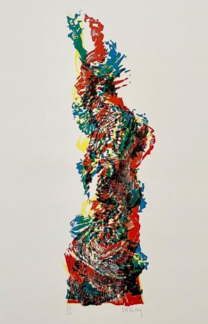 Pol Bury, Architecture Kinetic Statue of Liberty Op Art Screen Print Lithograph Pol Bury, 1966