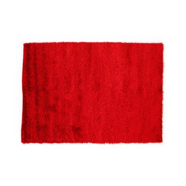 Nos Scandinavian Design Viscose Rya Rug attributed to Axeco Svenska Ab For Sale - Image 5 of 5