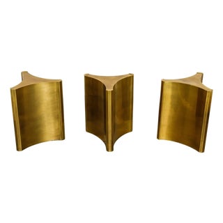 Mastercraft Brass 'Trilobi' Triangular Dining Table or Desk Bases, Circa 1970 For Sale