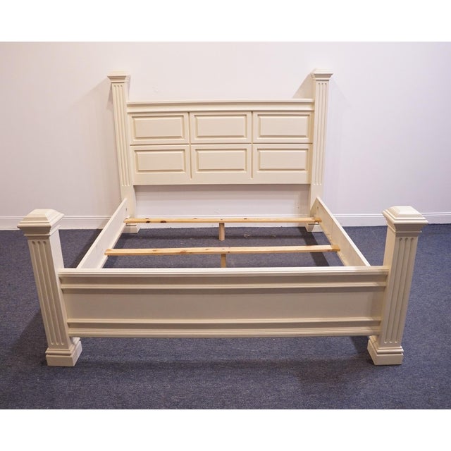 Contemporary Altavista Lane Melrose Collection Contemporary Neoclassical Revival Off White King Size Bed 497-28 For Sale - Image 3 of 10