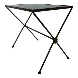 Modernist Nesting Tables in Metal and Black Glass, 1950s, Set of 2 For Sale