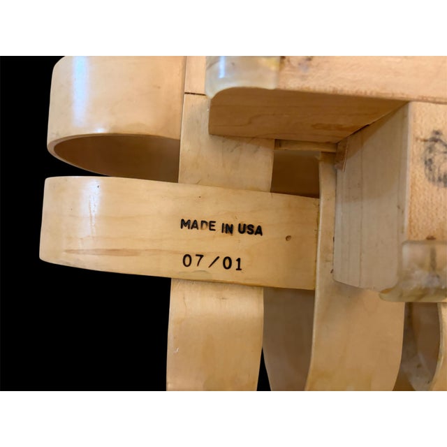 Vintage 1993 Frank Gehry for Knoll Power Play Woven Lounge Chair and Ottoman For Sale - Image 9 of 18