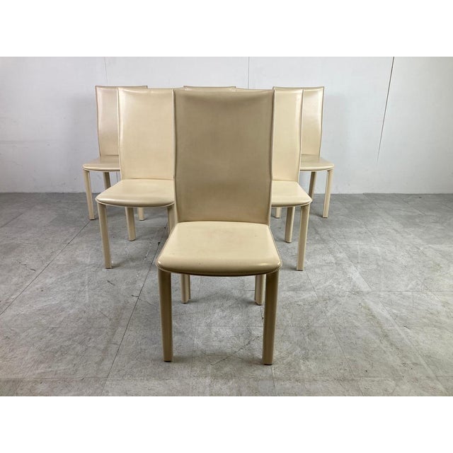 Vintage Dining Chairs attributed to Arper, Italy, 1980s, Set of 6 For Sale - Image 3 of 14
