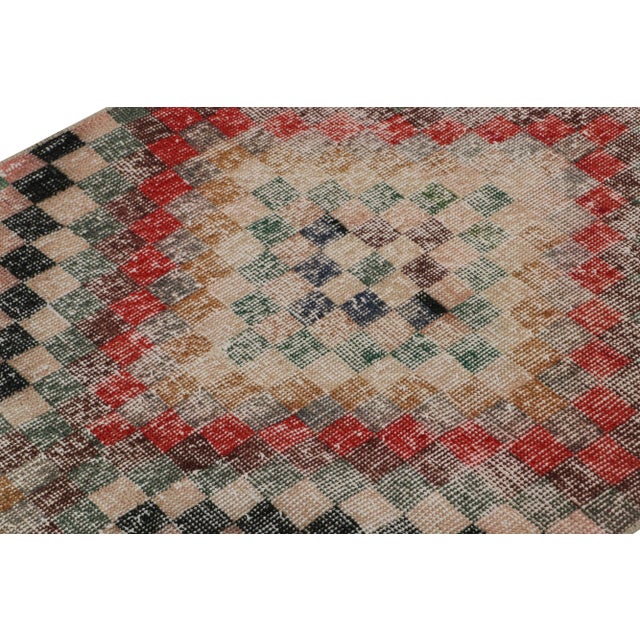1960s Vintage Zeki Müren Runner Rug, With Geometric Patterns, From Rug & Kilim For Sale - Image 5 of 7