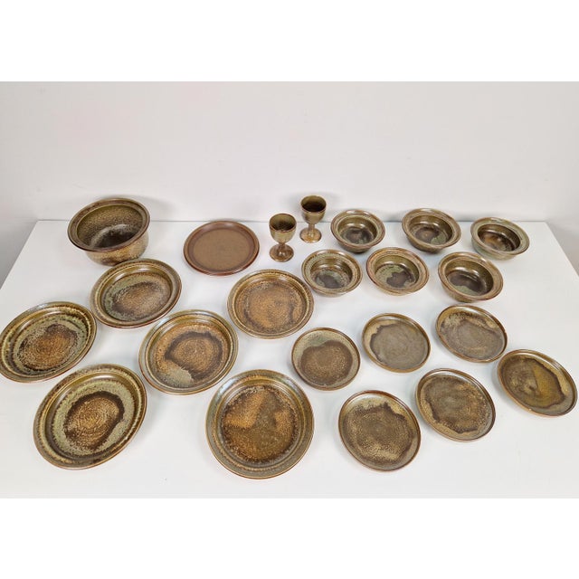 Vintage Arts and Craft Pottery Tableware Set by Gert De Rijk, 1976, Set of 22 For Sale - Image 17 of 17