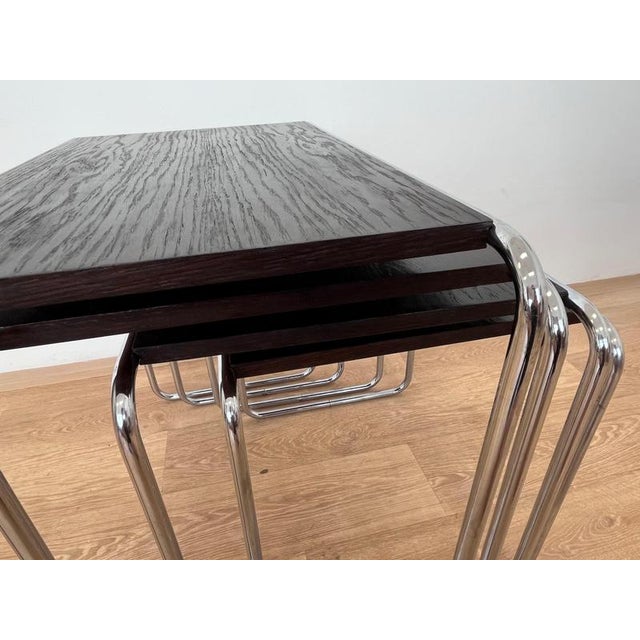 Bauhaus Chrome B9 Nesting Tables by Marcel Breuer, 1947, Set of 4 For Sale - Image 10 of 12