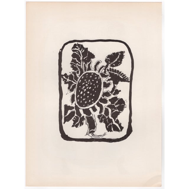 Georges Braque (1885-1954) Flower Vase (front) and Sunflower (back) Two Original Lithographs Year: 1955 Printer: Mourlot...
