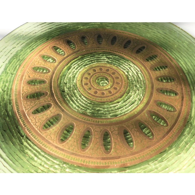 Mid Century 1960s Culver 22k Valencia Green Charger/Serving Platter For Sale In New York - Image 6 of 10