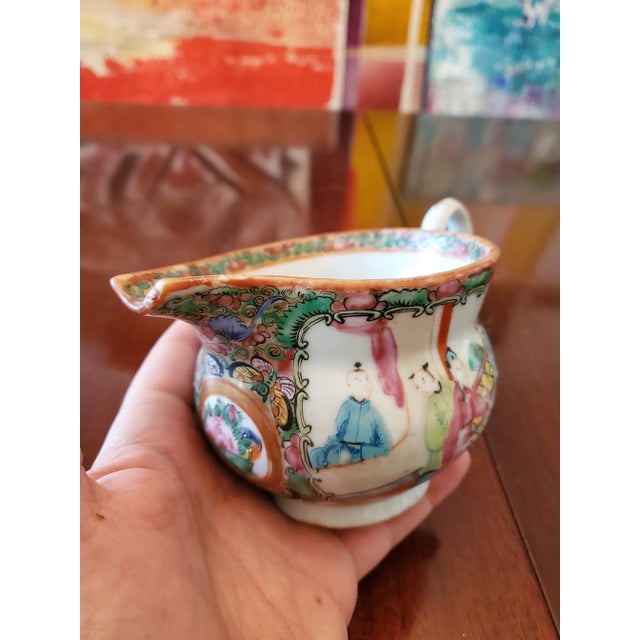 Asian Antique Chinese Porcelain Creamer with Enamel For Sale - Image 3 of 6
