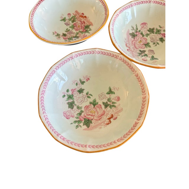 Ceramic Vintage Adams Calyx Ware Metz 12-Sided Coupe Cereal Bowls - Set of 7 For Sale - Image 7 of 12