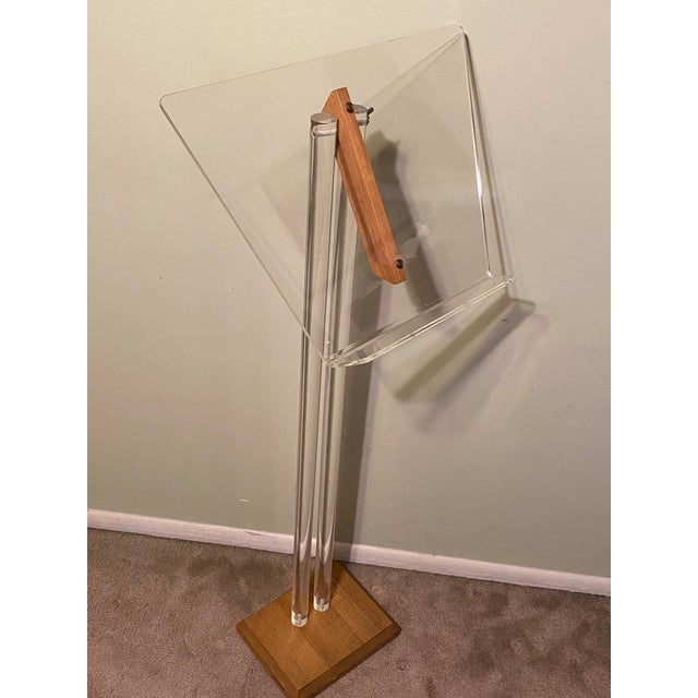 Lucite and Teak Modern Music Stand Easel Chairish