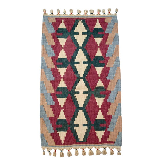 Dimensions: 22" x 38" or 1'10" x 3'2" Excluding fringe Material: wool on wool Condition: 2x3 ft approx Rug Turkish OUSHAK...