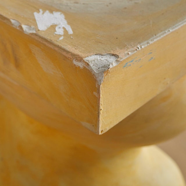 Postmodern French Plaster Spiral Column or Pedestal on Wooden Base For Sale - Image 3 of 11