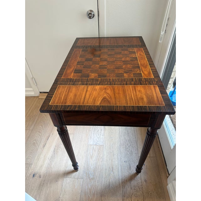 Theodore Alexander 1960s Theodore Alexander “Rep·li·ca” Macassar Ebony & Rosewood Games Table (Gillows of London Style) For Sale - Image 4 of 11