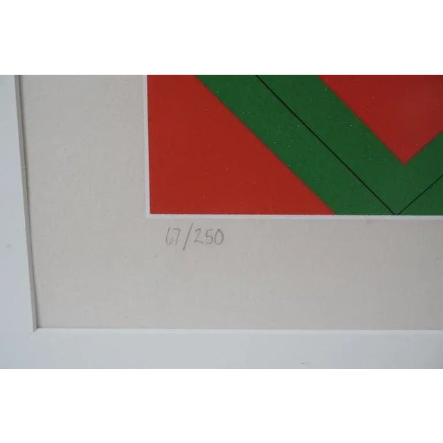 Op Art Vasarely Pencil Signed and Numbered Limited Edition 67/250 Op Art Original Print Custom Framed For Sale - Image 3 of 11