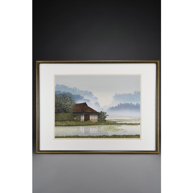 Shufu Miyamoto, Water Weeds at Hiroshima, 1984, Woodblock Print For Sale - Image 3 of 14