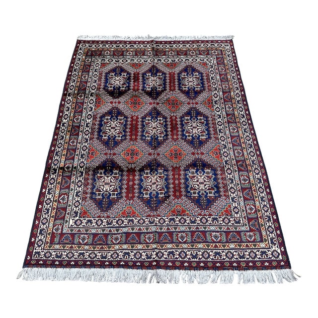 Fine Hand-Knotted Afghan Caucasian Shirvan Design Rug - 6'6" X 4'9" For Sale