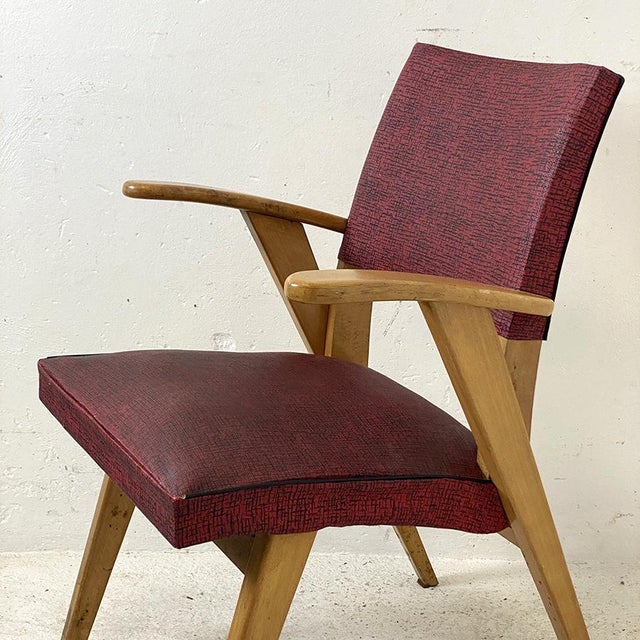 Vintage Armchair in Beech, 1960s, in Good conditions. Designed 1960 to 1969