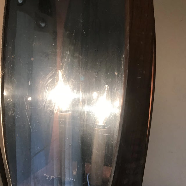 Wood 1980s Modern Walnut and Tinted Panel Pendant Light For Sale - Image 7 of 9