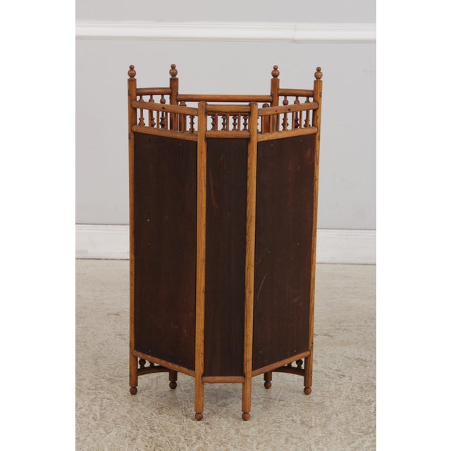 Antique Victorian Oak Stick & Ball Corner Hanging Cabinet For Sale - Image 12 of 12