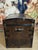 Napoleon III Faux Wood Metal Travel Trunk For Sale - Image 4 of 5