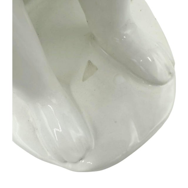 Vintage Greyhound Dog White Ceramic Statue For Sale - Image 11 of 12