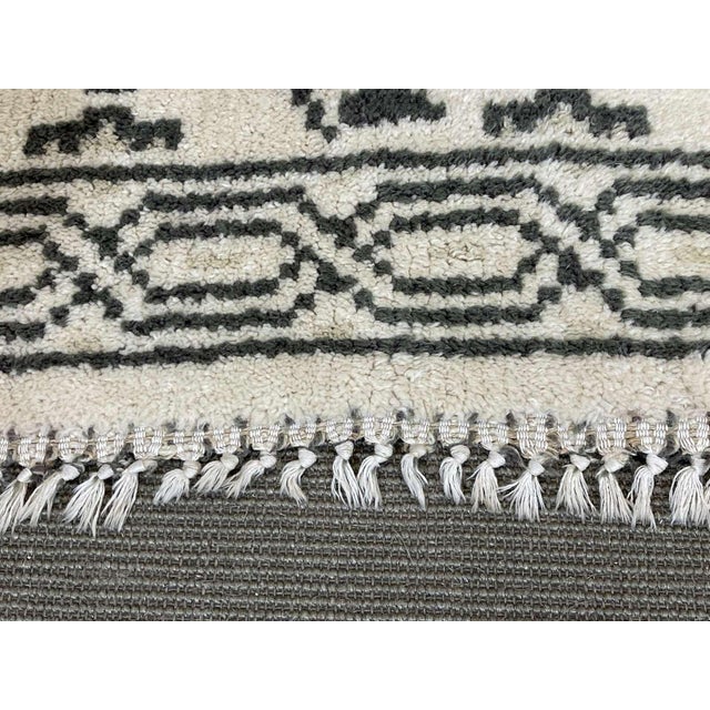 Black Moroccan Handmade Wool Rugs, Set of 2 For Sale - Image 8 of 9
