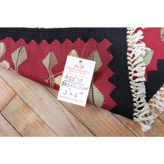 Early 20th Century Early 20th Century Zabihi Collection Bessarabian Kilim - 3'7" x 6'10" For Sale - Image 5 of 6
