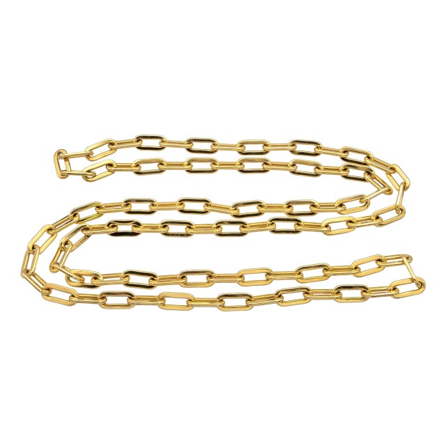 Vintage Tiffany & Co. 14k Yellow Gold Paper Clip Chain Necklace 36" 1960s For Sale