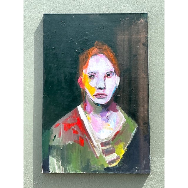 Vintage Abstract Figurative Oil Painting For Sale - Image 10 of 12