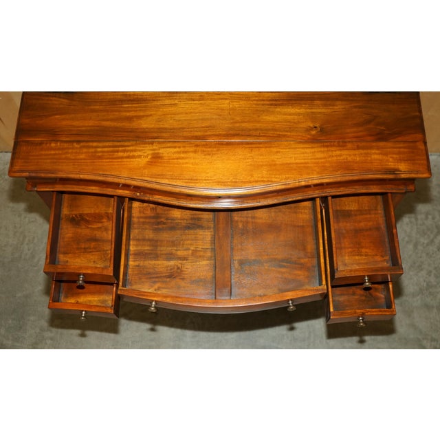 Secretaire Desk and Brown Leather Chair by Theodore Alexander, Set of 2 For Sale - Image 12 of 18