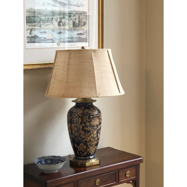 Navy Blue Vintage Japanese Decorative Porcelain Bowl For Sale - Image 8 of 11