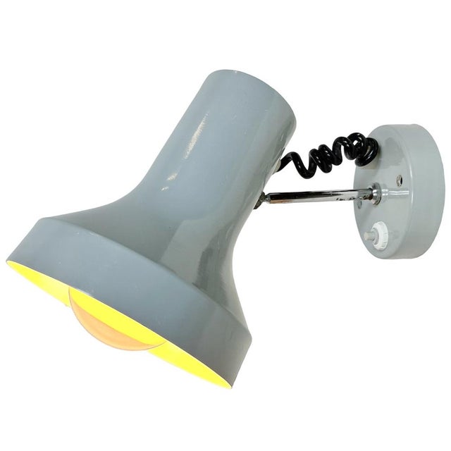 Vintage Grey Metal Wall Lamp by Josef Hurka for Napako, 1970s For Sale - Image 15 of 17