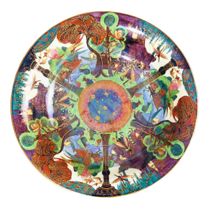 1920s Wedgwood Fairyland Lustre Charger "Garden of Paradise", Daisy Makeig-Jones