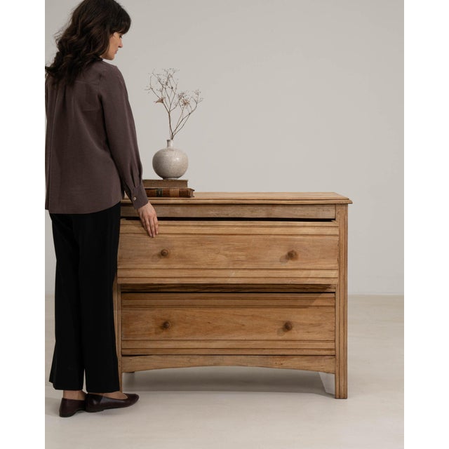 Wood 19th Century France Antique White Wood Chests of Drawers For Sale - Image 7 of 11