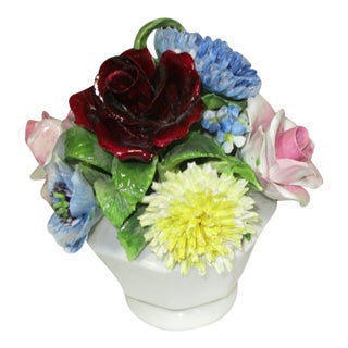 1960s Bone China Staffordshire Floral Bouquet For Sale