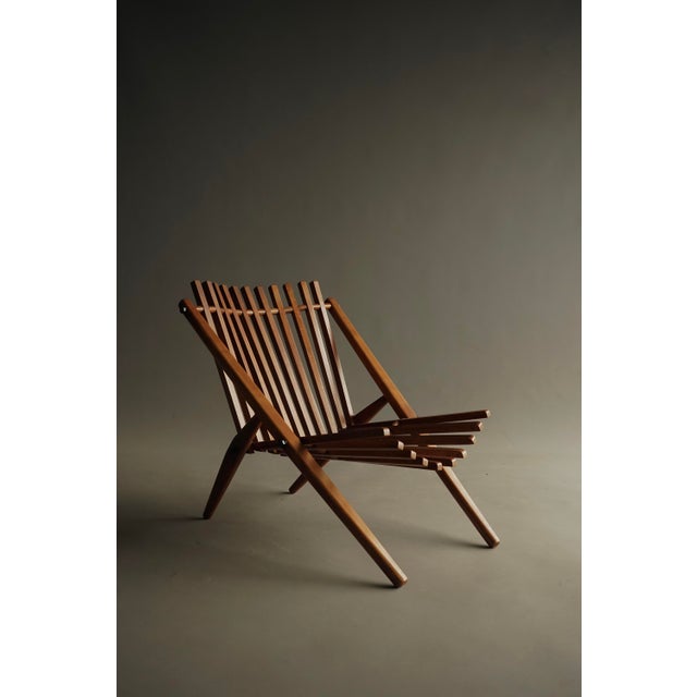 Vintage Dutch Slatted Lounge Chair in Beech, 1950s For Sale - Image 15 of 15
