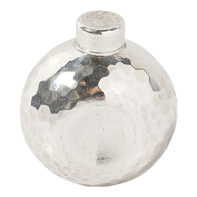 Late 19th Century Aesthetic Movement Sterling Silver Ball-Form Scent Flask by Whiting For Sale