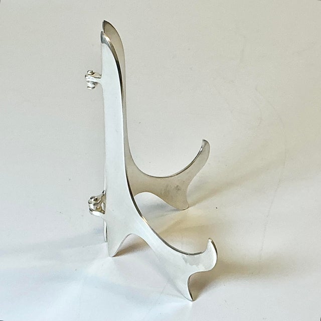 Silver 1970s Vintage Hollywood Regency Boho Chic Silverplate Tabletop Easel. For Sale - Image 8 of 13